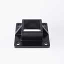 Floor Mount Post Plange for 2" Square Fence Post and Deck Railing, Heavy Duty, Aluminum,Black