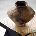 Rustic Ceramic Vase,Vintage Flower Vase,Rustic Vase,Farmhouse Decorative Vases for Home Decor, Table, Living Room, Shelf Decor (Brown)