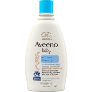 Aveeno Baby Eczema Therapy Moisturizing Cream, Natural Colloidal Oatmeal & Vitamin B5, Baby Cream for Dry, Itchy, Irritated Skin Due to Eczema, Paraben- & Steroid-Free, 12 fl. oz