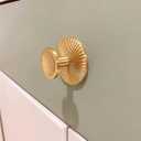 LBFEEL 4 Pack Brass Backplate with Gold Knob Cabinet Pulls Brushed Brass Drawer Dresser Knobs Kitchen Cabinet Handle Hardware (4, Gold)