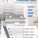 Baby Changing Table, Versatile Folding Changing Table, Waterproof Diaper Changing Station, Adjustable Height with 2 Drawers,Baby Changing Station, Mobile Nursery for Infant and Newborn, X-Large