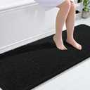 OLANLY Bathroom Rugs 70x24, Extra Soft Absorbent Chenille Bath Rugs, Rubber Backing Quick Dry, Machine Washable Bath Mats for Bathroom Floor, Tub and Shower, Home Decor Accessories, Black