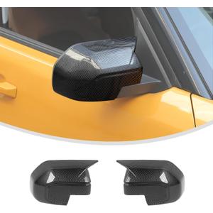 Linskip Horn Mirror Covers Driver and Passenger Mirror Trim Compatible with Ford Bronco Sport 2021-2026, Side Mirror Caps for Bronco Sport Exterior Accessories Carbon Fiber