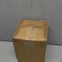 Creative Co-Op Stoneware Portable Table Lamp with Linen Shade, Black and Natural