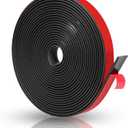 Adhesive Solid Rubber Strips - 1/2" Wide x 1/16" Thick x 180" Long, Black Neoprene Rubber Gasket Strip Roll for DIY Seal, Weather Striping,Liner,Cushion & Craft