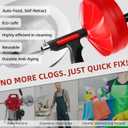 50FT Drain Snake for Clog Removal, Drill Powered & Manual Auger, 1/4 Inch Plumbing Snake for Kitchen Sink, Shower & Bathtub Drain, Hair Clog Remover Tool with Gloves & Storage Bag