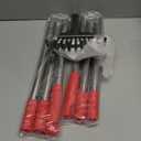 Pooper Scooper, Long Handle Dog Pooper Scooper, Heavy Duty Stainless Steel Rake with Tray & Spade Set for Pet Waste Removal, for Grass, Dirt or Gravel (Red)