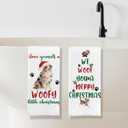 Merry Christmas Australian Shepherd Kitchen Towels, Australian Shepherd Gifts Dish Tea Towels, Aussie Dog Lover Gifts Decorative Hand Towel for Kitchen Bathroom, 16x24 Inch Set of 2