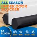 2 Pack Under Door Draft Stopper - Bottom Door Gap Filler & Seal - Fits 30 to 36 Door, Block Cold Air, Noise, Sound, Bugs, Dust, Easy to Install, Double Side Block, No Adhesive, Black