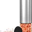 innhom Electric Salt Grinder Pepper Grinder Battery Operated Stainless Steel Pepper Mill Automatic Salt and Pepper Grinder with Adjustable Coarseness, 1 Pack