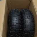 GICOOL 4.10/3.50-4 Rubber Pneumatic Tire and Wheel, with 2.25" Offset Hub, 5/8" Sealed Bearings, for Hand Truck Trolley Dolly Garden Wagon Wheel Replacement, 2 Pack (Explorer Series)