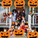 2 x 6 Pieces 30 Inches Halloween Pumpkin Foil Balloons Decorations, Large Scary Jack-O'-Lantern Design Mylar Balloons for Spooky Trick-or-Treating, Haunted House, and Halloween Party Supplies