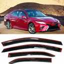 Side Window Visor Vent Deflectors Rain Guards for 2018-2024 Toyota Camry, Wind Vent Sun Shade Tape On Car Window Shades, Smoke Tint 4pcs