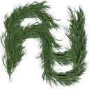 6FT Artificial Norfolk Pine Garlands for Christmas Decorations,Real Touch 2 PCS Winter Faux Greenery Garlands for Mantel Table Stair Fireplace Wall Holiday Indoor Outdoor Decor