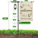Garden Flag Stand Holder with Shepherd Hooks for 28 x 40 Flag, 63 Inch Height with 3/4 Inch Extra Thick Heavy Duty Garden Flag Pole with 4 Prong Base for Outside Home Yard Patio Decor