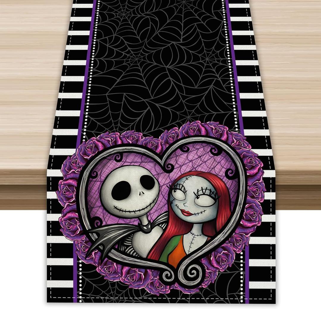 2 x Halloween Table Runner Halloween Decorations for Home Kitchen Dining Halloween Party Decorations 13x72 Inch