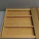 Utoplike Bamboo Expandable Kitchen Drawer Organizer, Adjustable Utensil Holder and Cutlery Tray Organiser, Drawer Divider for Silverware, Flatware, Knives in Kitchen, Bedroom, Living Room, 5 Slot (Large, Natural)