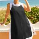 Women's Summer 2 Piece Outfits Sleeveless Spilt Hem Pullover Top Sets Lounge Set Tracksuit With Pockets (Black, M)