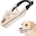 Crazy Felix Nylon Dog Muzzle for Small Medium Large Dogs, Air Mesh Breathable and Drinkable Pet Muzzle for Anti-Biting Anti-Barking Licking (M, Beige)