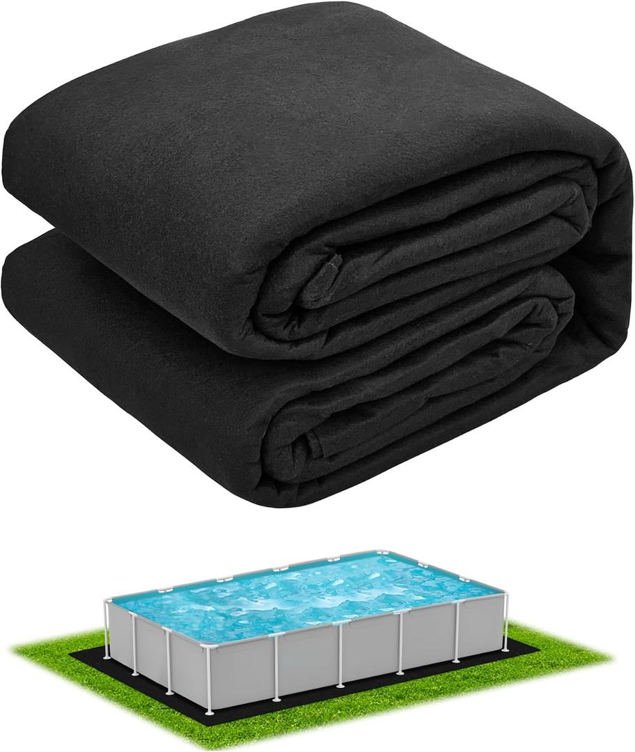 7.5' 11' Rectangle Pool Liner Pad for Above Ground Pool, Durable Pre-Cut Under Pool Padding, Puncture Protection and Extend Liner Life