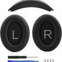 Replacement Headband Cushion and Earpads for Bose QC35 QC45 Headphones with Noise Isolation Memory Foam (Black)