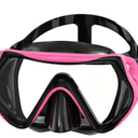 Panoramic Wide View,Anti-Fog Scuba Diving Mask (Adults, Black Pink)