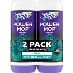 Swiffer PowerMop Floor Cleaning Solution with Unstopables Fresh Scent, PowerMop Refills, Floor Cleaner for Mopping, 25.3 fl oz, 2 Pack