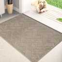 PURRUGS Dirt Trapper Door Mat 20" x 31.5", Non-Slip Machine Washable Entry Rug, Shoe Scraper, Dog Doormat, Super Absorbent Welcome Mat for Front & Back Door, Muddy Wet Shoes & Paws, Taupe