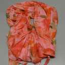 LIGHT DOT Women's Floral Midi Mesh Dress Spaghetti Strap Bodycon Ruched Long Cocktail Dress (Orange) S