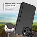 for iPhone 13 Pro Max Case with Card Holder,Credit Card Slot Protective Wallet Case - Grey
