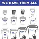 (200 Pack) 13 Gallon Trash Bags, 12-16 Gallon White Kitchen Bags, 1.5 Mil, Heavy Duty, Fits Round and Square 12-16 gal Trash Cans, 24" x 31" Garbage Trash Can Liners