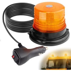 Led Strobe Light, 40 LED Amber Warning Safety Flashing Strobe Lights, 12V-24V LED Beacon Lights with Magnetic and 16 ft Straight Cord, for Forklift Trucks, Clearance Vehicles, Transportation Vehicles