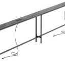 SUPERJARE 102 Inch Sofa Table with 2 Power Outlets and USB-C Ports, 5.9 Inch Narrow Console Table with Storage, Extra-Long, for Entryway Hallway Couch Behind Sofa, Small Spaces, Living Room, Grey