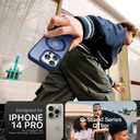 QTlier case for iPhone 14pro, 360 Rotatable Ring Stand, Raised Camera Frame, Shockproof with MagSafe Blue