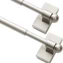 Turquoize 2 Pack Magnetic Curtain Rods, Multi-Use, Adjustable 18 inch, Nickel, 2-Pack