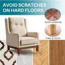 Ansible 24 Pcs Chair Leg Floor Protectors Square, Silicone Felt Furniture Leg Pads Caps Covers for Hardwood Floors (Fit:1-1/2" to 1-7/8")