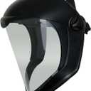 Honeywell Uvex Bionic Face Shield with Clear Polycarbonate Visor and Anti-Fog/Hard Coat (S8510), 1 Count (Black)