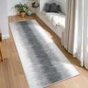 Lahome Moroccan Runner Rugs for Hallway 2.5x8,Grey Long Kitchen Runner Rugs Washable Ultra-Thin Non Slip, Soft Abstract Carpet Runners for Entryway Stair