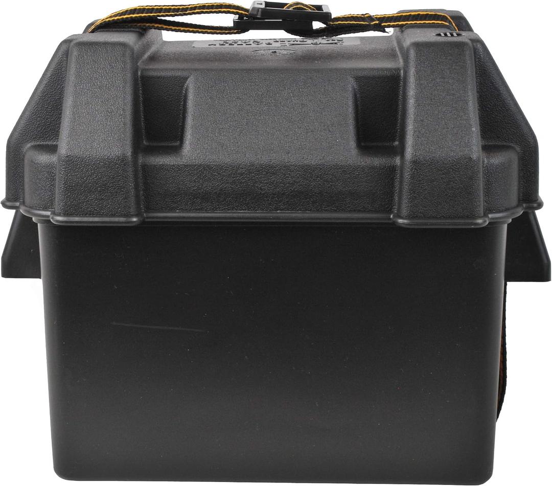 Attwood 9082-1 Small Battery Box with Mounting Kit and Strap, Fits U1 Batteries, Black, Series 16 and U1 Batteries