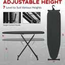 Ironing Board Full Size 54x14, RAINHOL Heavy Duty Iron Board with Thick Padded Cover, Height Adjustable Ironing Boards with Smart Hanger, Heat-Resistant Silicone Pad Iron Rest