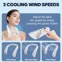 Kakashi 6000mAh Portable Neck Fan Rechargeable, Bladeless Operated Wearable Personal Fan with 3 Speeds, 360Cooling Leafless Hanging Neck Fan Blow Cold Air for Travel Outdoor (White)