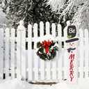 Winter Snowman Be Merry Welcome Porch Sign For Front Door Christmas Snowflake Wooden Vertical Welcome Sign Yard Standing For Patio Front Door Porch Wall Yard Home Decor Indoor Outdoor 47.2" X 7.8