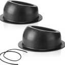 2 Pcs Universal Angled Speaker Enclosures Boxes Pods Surface Mount with Rubber Strip for Install 6.5 Inch Speakers or Smaller Custom Mount Door Kick Panel Rear Deck (Black, Hole Cut)