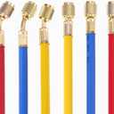 AC Charging Hose Tube, 72" HVAC Gauges Hoses Refrigerant Charging Hose for R134A R12 R22 R502 Manifold Gauge Hoses Set, 3pcs