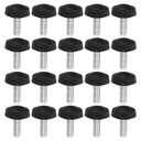 PATIKIL M4x12mm Knurled Thumb Screws, 20 Pack Male Thread Round Clamping Screws Knobs Hand Grip Bolts Mounting Fasteners for Lighting Furniture Hardware Black