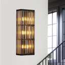 Rustic Black Wall Sconce with Glass Vintage Antique Wall Light Fixture Retro Farmhouse Mid Centry Wall Sconce for Bedroom, Living Room, Mirror, Fireplace