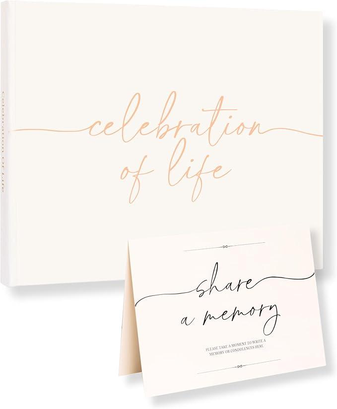 Lamare Funeral Guest Book for Memorial Service – Elegant Celebration of Life Guest Book and in Loving Memory Guest Book  Condolences Book for Funeral