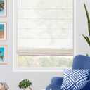 CHICOLOGY Cordless Roman Shade for Windows, Light Filtering Semi-Sheer Linen Look Fabric Window Treatment, Day Privacy 6/10, Inside/Outside Mount, True to Size Headrail, 39" W x 64" H, Pacific White