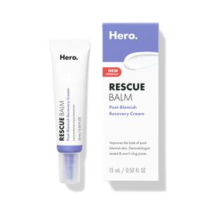 Hero Cosmetics Rescue Balm (New Formula)-The Post-Blemish Cream to Boost Hydration and Improve the Look of Post-Blemish Marks. Derm-Tested. New Formula. Wont Clog Pores. 15mL