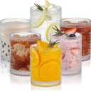 Hobnail Drinking Glasses Set of 6,12 oz Vintage Glassware Set Cocktail Glass Set, Embossed Clear Water Tumbler,for Beer, Whiskey,Juice and Various Mixed Drinks (12oz Clear)